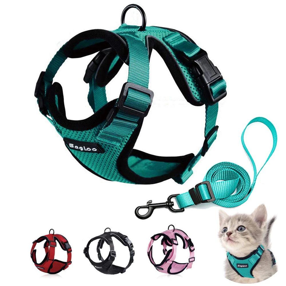 Cat Harness And Leash For Walking Escape Proof Soft Adjustable Vest
