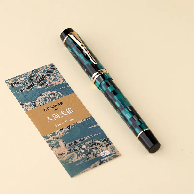 MAJOHN 체커보드 만년필 BOCK 파인 펜촉, 0.5mm 화살표 클립, 셀룰로오스 우수한 패션, 사무실 필기 선물 펜, M600, 신제품
