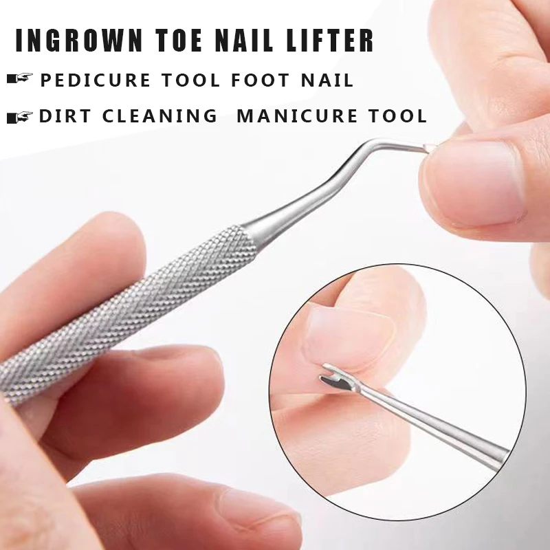 Stainless steel nail remover for removing and cleaning dirt in the nail groove groove incher foot cleaning tool 1/3 piece