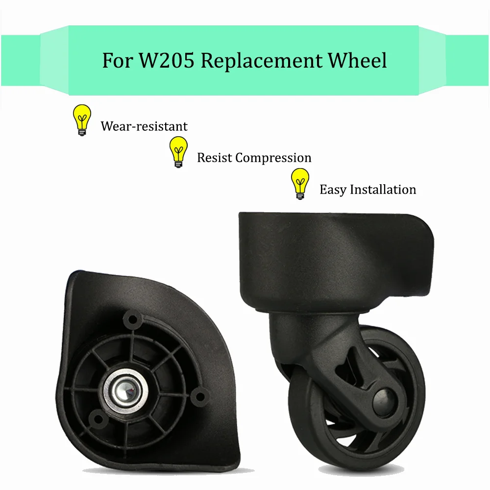 

Suitable For W205 Black Trolley Luggage Accessories Universal Wheels Suitcase Strong Compression Casters Replacement