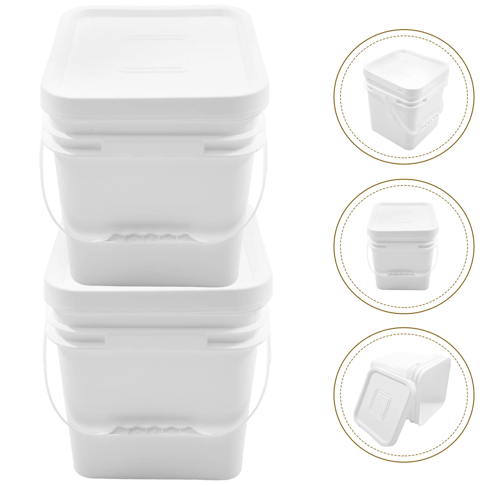 

2pcs Multi-purpose Storage Buckets Dog Cat Food Bin Rice Flour Containers