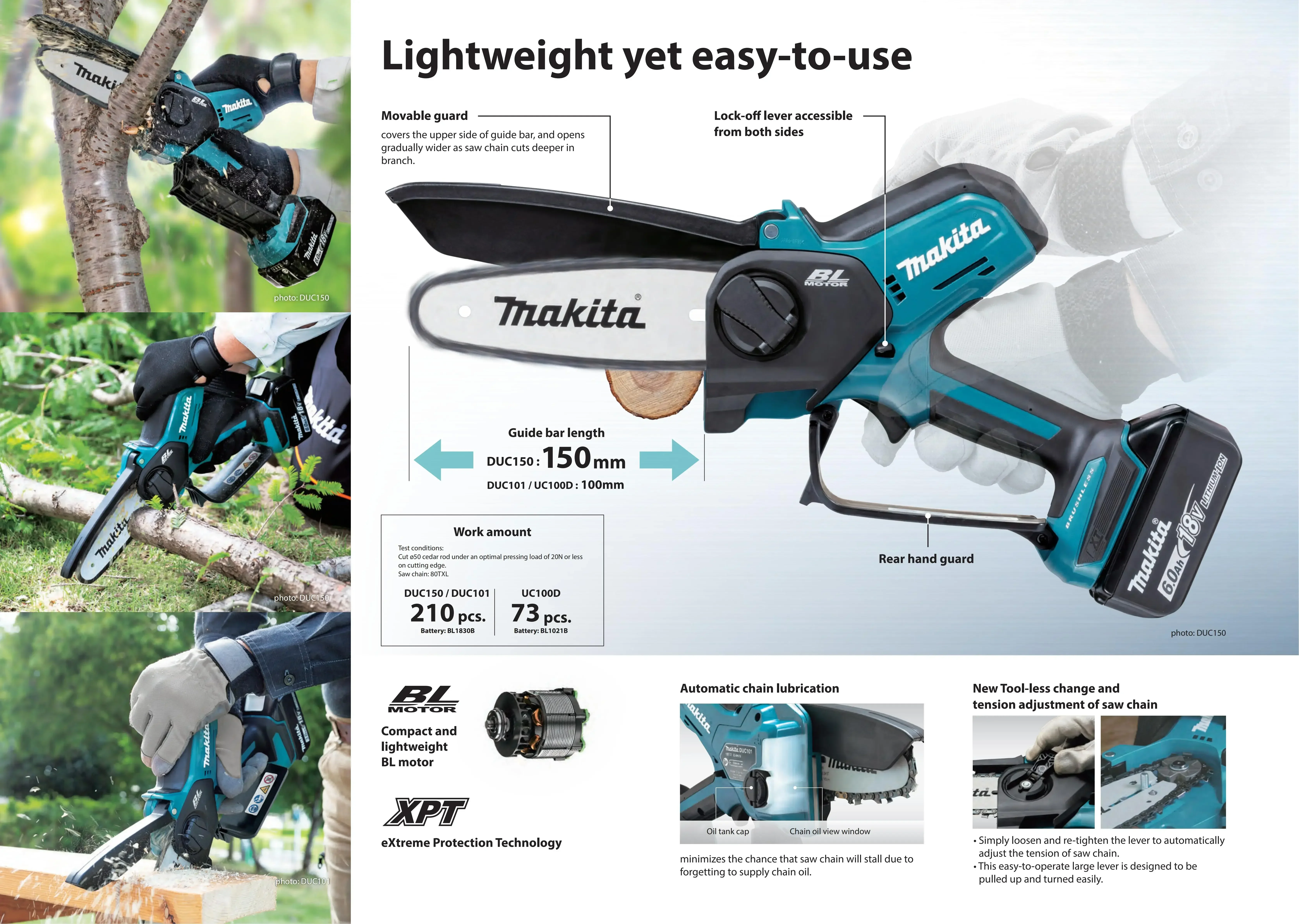 Lithium Ion Makita Chainsaw Mini MAKITA DUC150Z Chain Saw Pruning