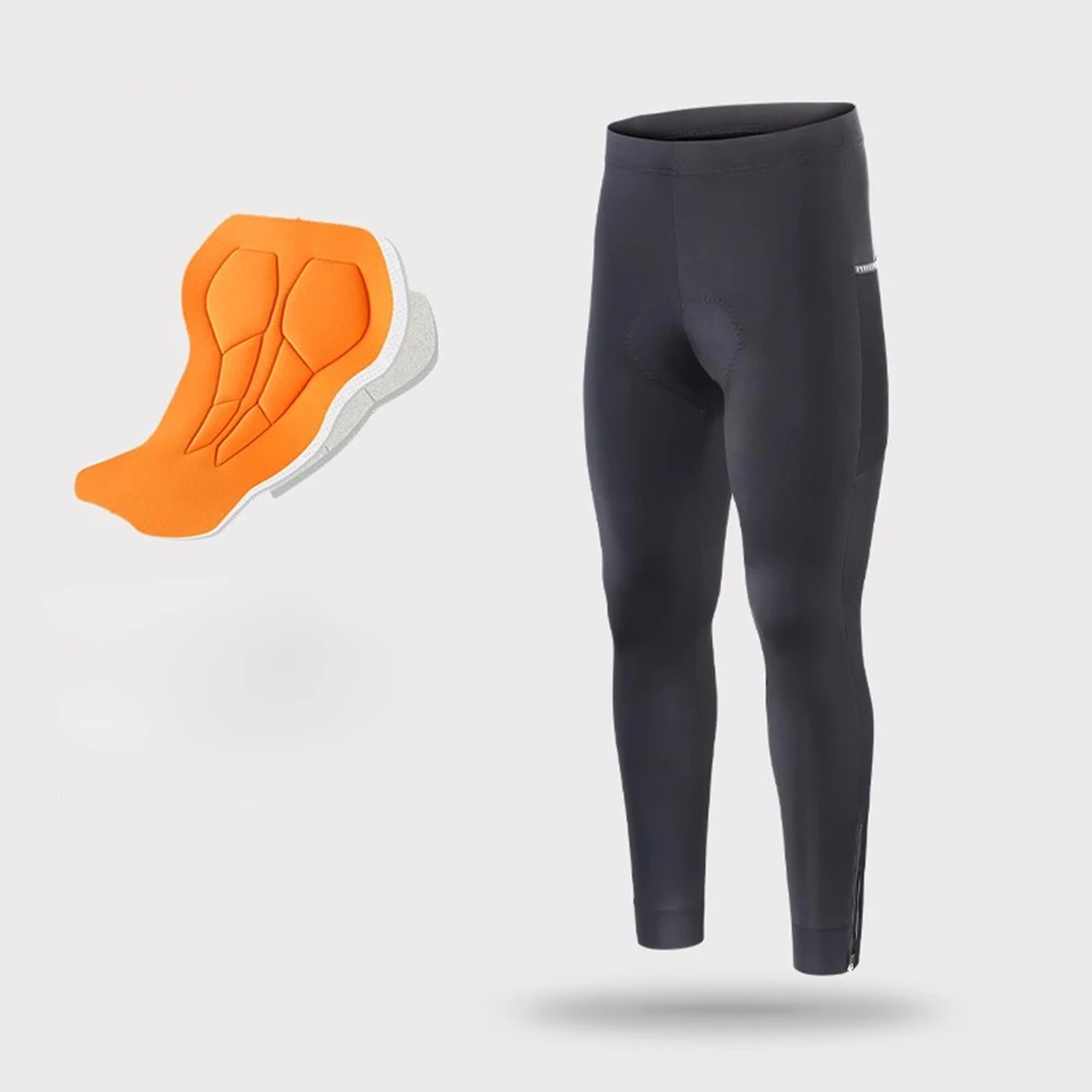 ARSUXEO Men's Cycling Pants Thermal Fleece Bike Pants 5D Gel Pad Sports MTB Compression Tights Bicycle Trousers Reflective