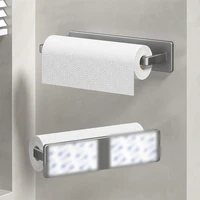Kitchen Tissue Rack Without Punching Cabinet Rack With Cling Film Bag Storage Cloth Rack Wall Mounted Tissue Rack Kitchen Storag 4