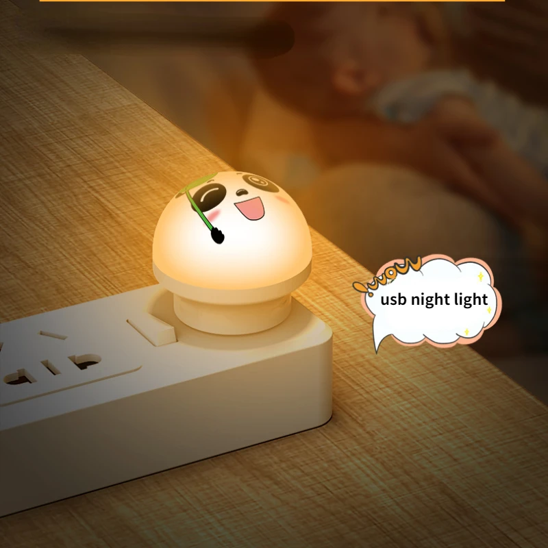 

Cartoon Panda Usb Night Light Portable Eye Protection Mini Bedside Night Lamp Usb Plug Cute Lamps for Home Bedroom Bathroom 5V