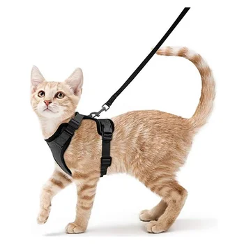 Cat Harness & Leash – Soft Adjustable Escape-Proof Vest for Safe Walking Easy Control