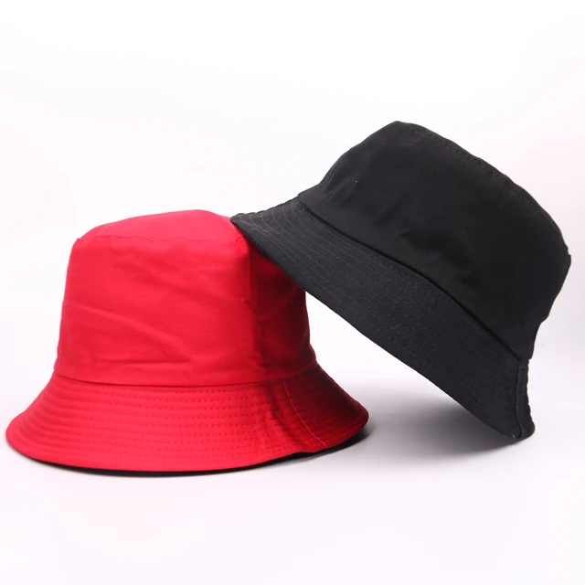  - Custom LOGO Design Double Sided Bucket Hat Big Size Women Men Summer Fishing Hats Casual Fishermen Cap Brim Kpop Bucket Gorras