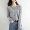 Women Cardigans Sweater O-neck Spring Autumn Knitted Cashmere Cardigans Solid Single Breasted Womens Sweaters DF4934 5