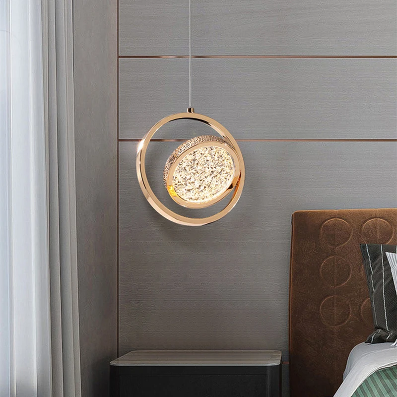 Nordic modern LED pendant light gold Acrylic chandelier Creativity hanging lamp indoor home loft bedroom bedside study stairs pendant lights pendant lamp chandelier lighting vintage pendant lights