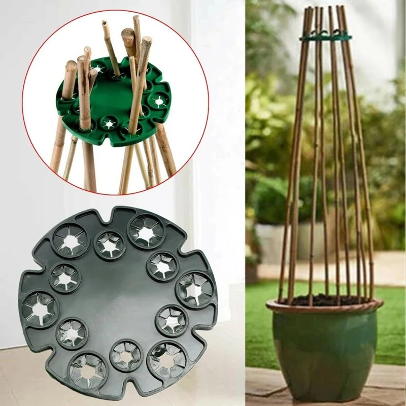 Description Picture 3 of item1Pcs Garden Plant Support Protection Trays Bamboo Cane Holder Balcony Plants Support Rack Connectors Garden Stake For Climbing