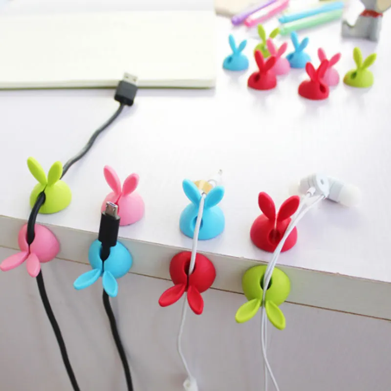 

Намотка для автомобиля, набор для хранения кабеля, зажим для провода в форме кролика, органайзер, компактные аксессуары для стола, офисные принадлежности