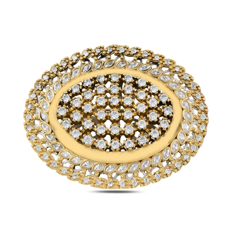 

Silver 925 Sterling Zircon Cubic Zirconia Authentic Brooch