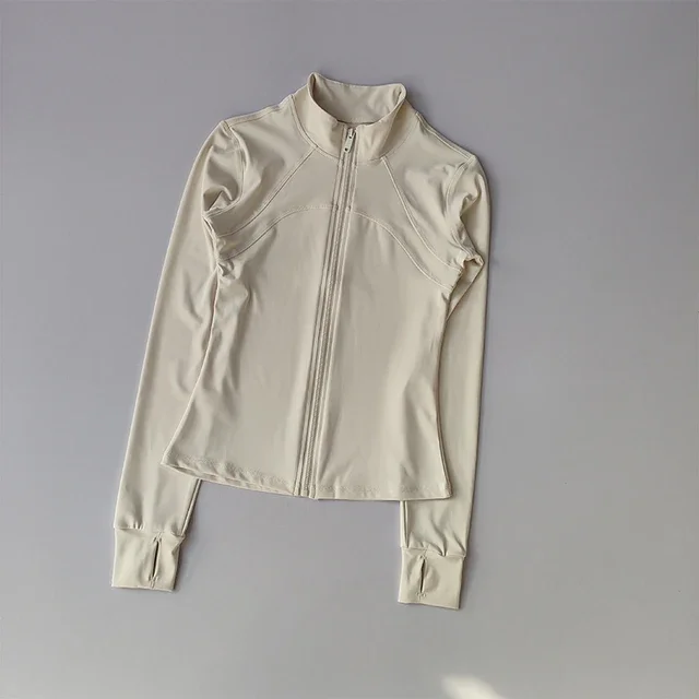Women's High-End Standing Collar Long Sleeve Sports Jacket Fitness Top