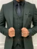 3 Pieces Post Green Suits Men Suits Wedding Wear Business Male Groom Wedding Dress Jacket Vest Pants Set Blazers Coat 1