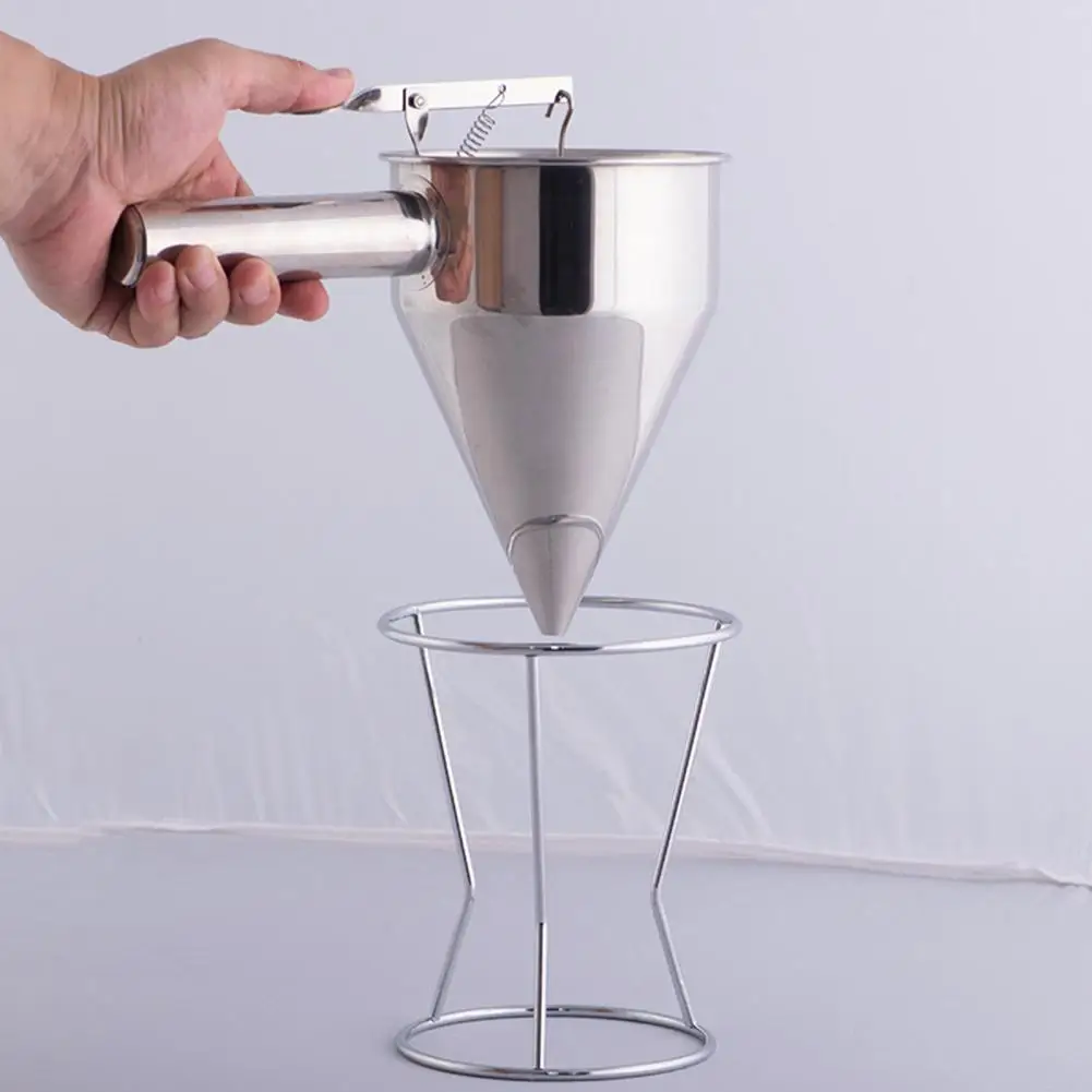 Modern Kitchen Funnel Silicone Stopper Design Non-stick with Storage Rack Universal Durable Kitchen Cooking Funnel