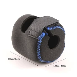 Neoprene Fishing Reel Protective Cover - Portable Tackle Storage Bag (Black)