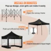 VEVOR Pop Up Canopy Tent,10 x 10 FT, Outdoor Patio Gazebo Tent UV Resistant Waterproof Instant Gazebo for Party, Garden,Backyard 5