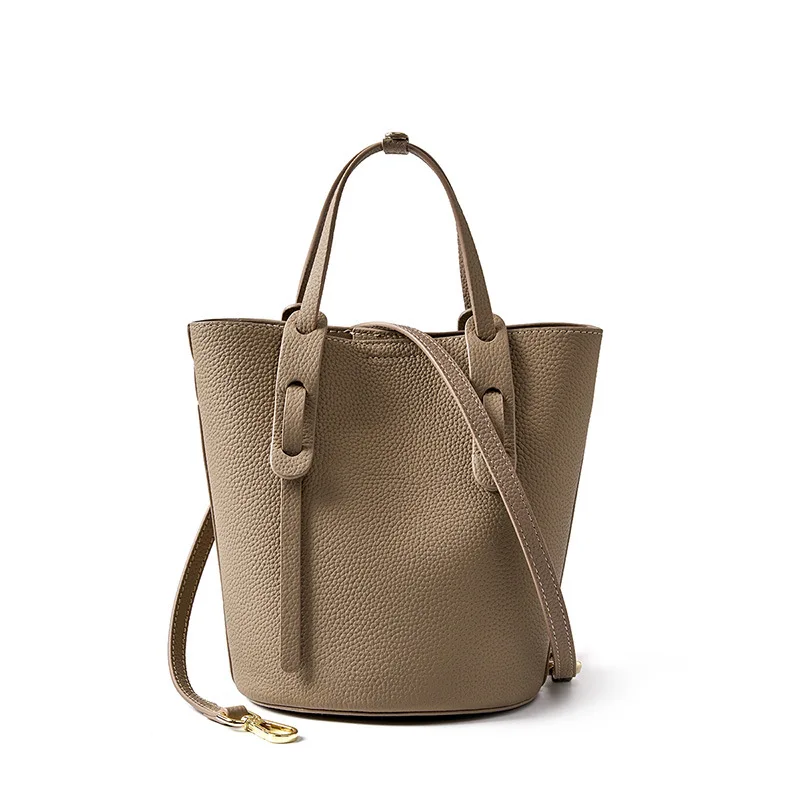 

Single Shoulder Bucket Women Bags Adjustable Strap Bolsas Multi-function Bolsos Mujer Vintage Handbags Genuine Leather Bag