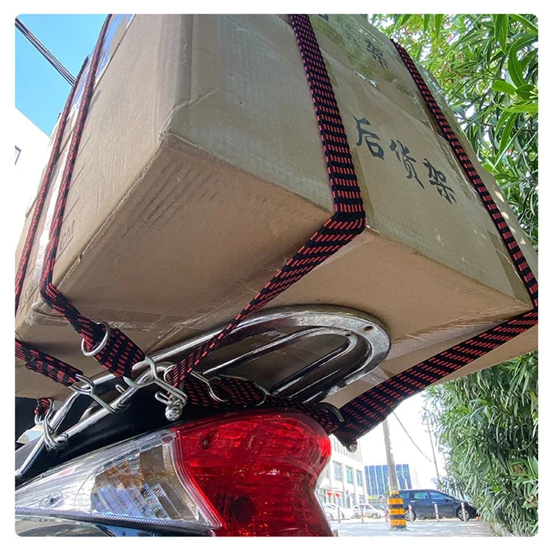 2m Motorcycle Bicycle Elastics Rubber Luggage Rope Cord Hooks Bikes Rope Tie Luggage Roof Rack Strap Fixed Band Car Accessories