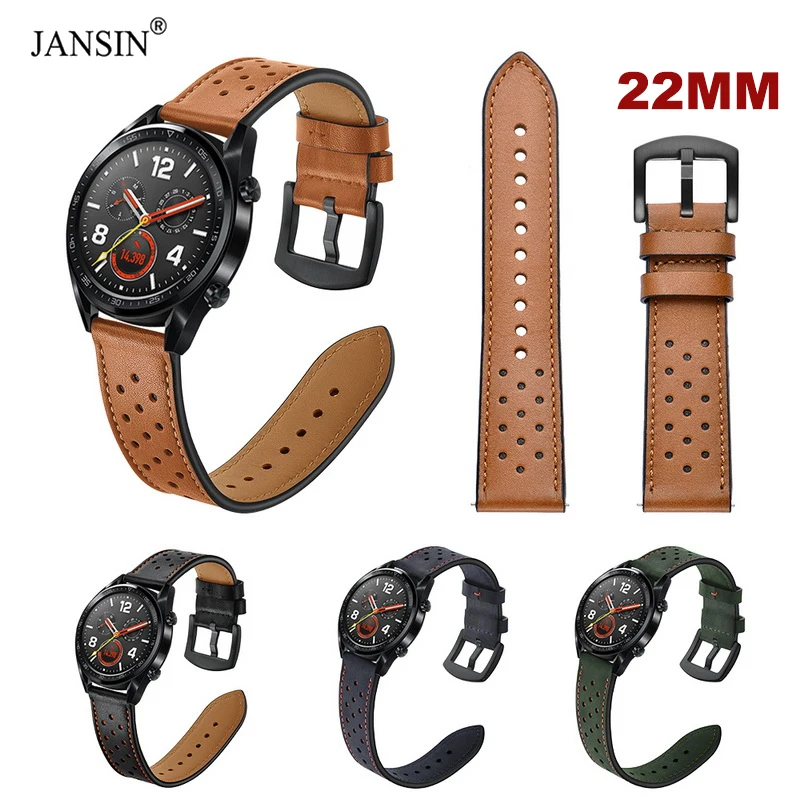 

Ремешок 22 мм для часов Gear S3 Frontier Samsung Galaxy watch 46 мм, кожаный браслет для huawei watch gt, 22 мм