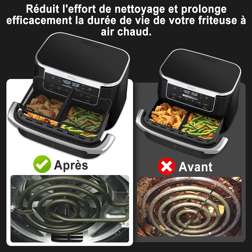 Foldable Air Fryer Splash Guard Ninja AF500EU Reusable Silicone Anti Splash Ninja Foodi 10.4L Air Fryer Accessories