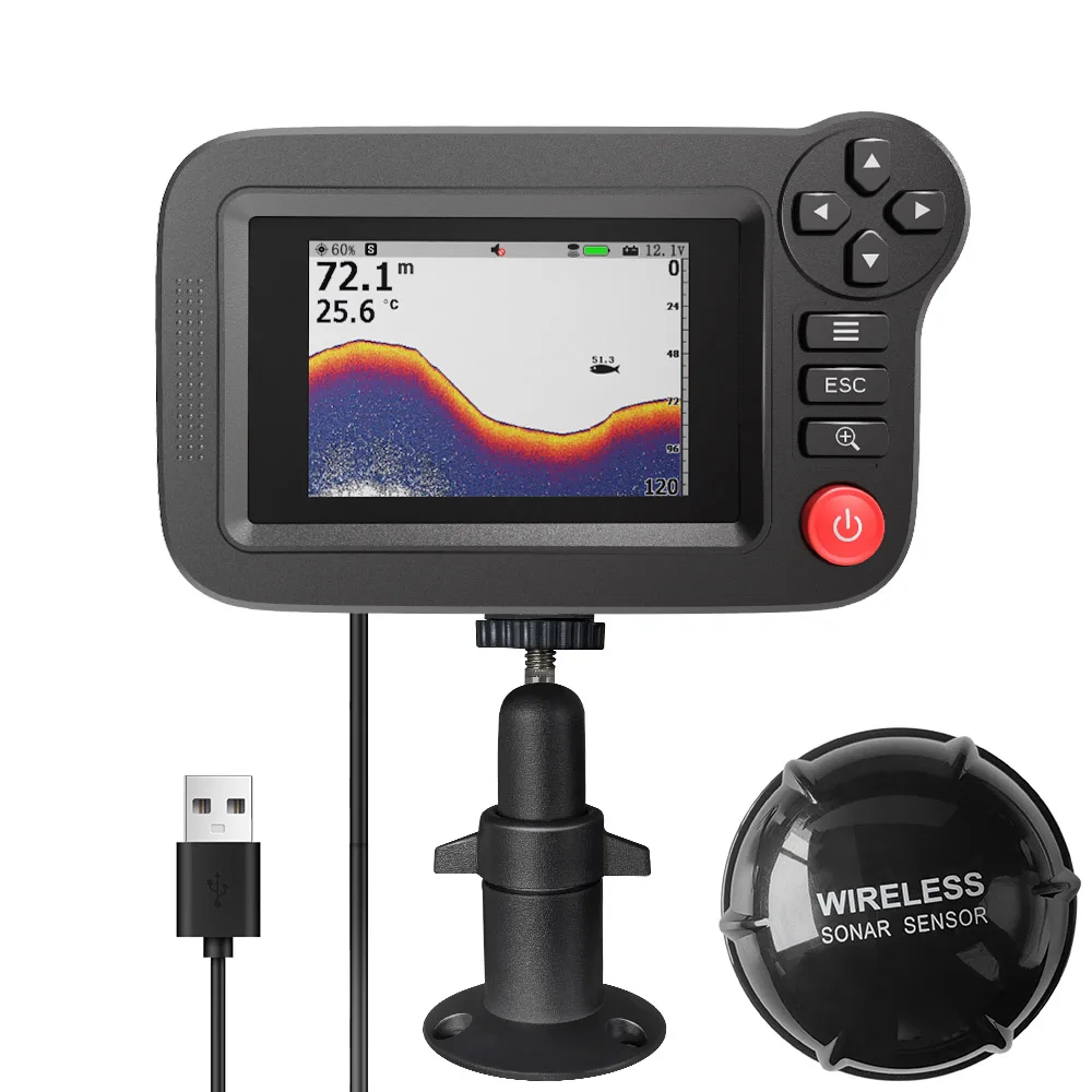 New Intelligent Fish Finder Precise Positioning Fishing Accessories Sea Fishing Road Raft 7-inch Large Screen HD
