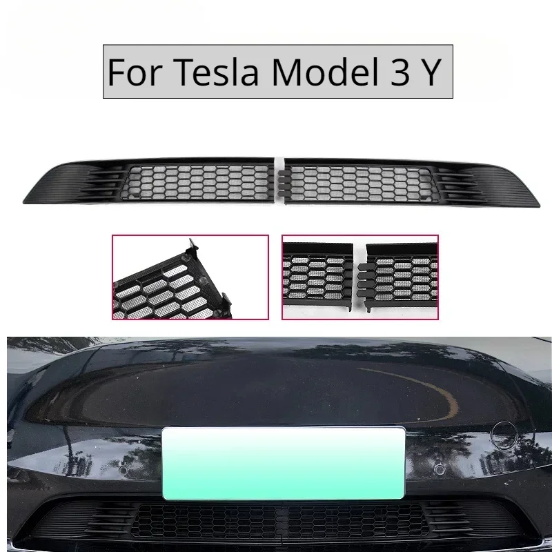 

Защитная крышка для воздухозаборника Tesla Model 3 Y, передняя сегментная сетка для защиты от насекомых, модифицированные аксессуары из АБС-пластика, модные аксессуары