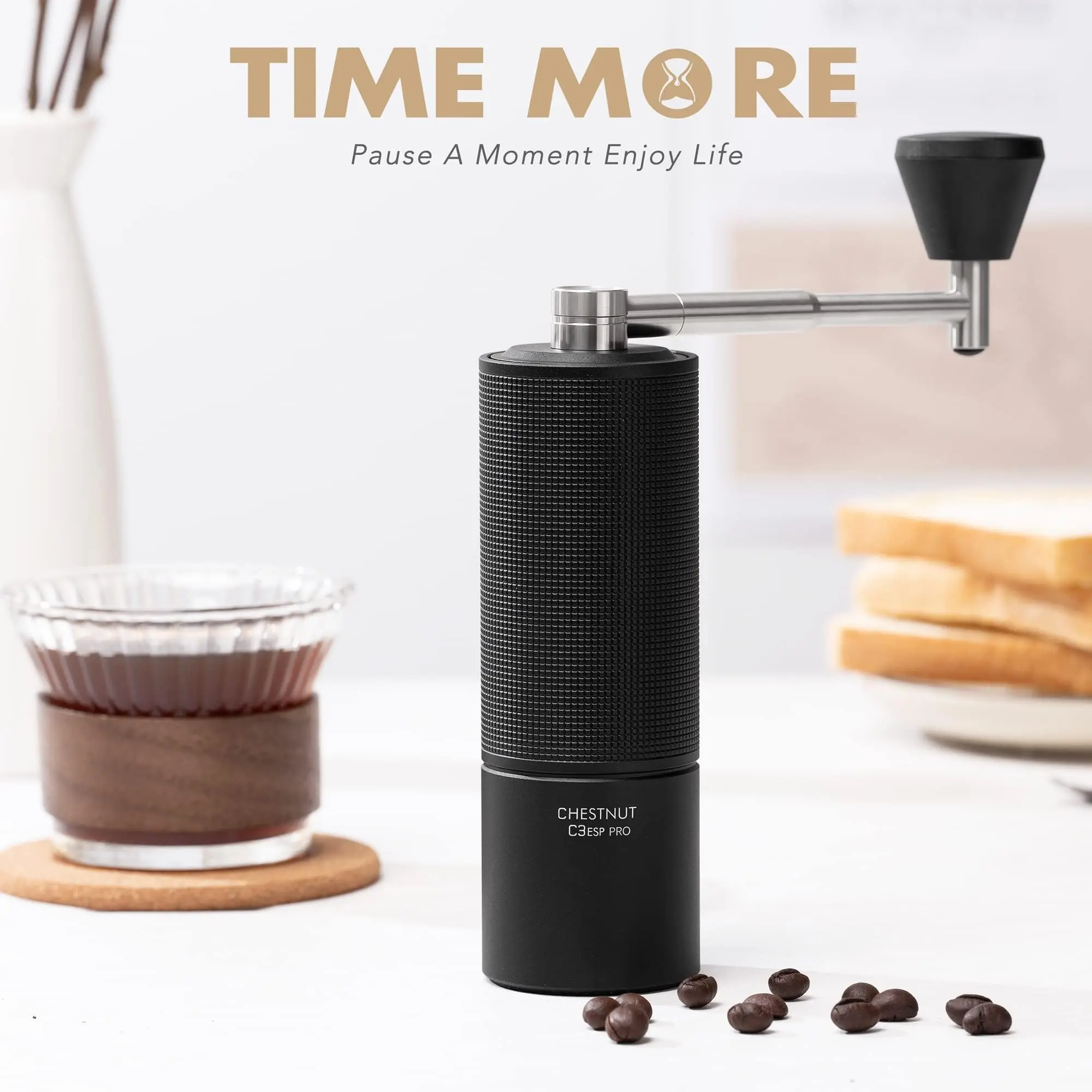 

TIMEMORE Chestnut C3S Pro / C3ESP Pro Manual Coffee Grinder With Foldable Crank S2C Burr Inside Portable Hand Espresso Grinder