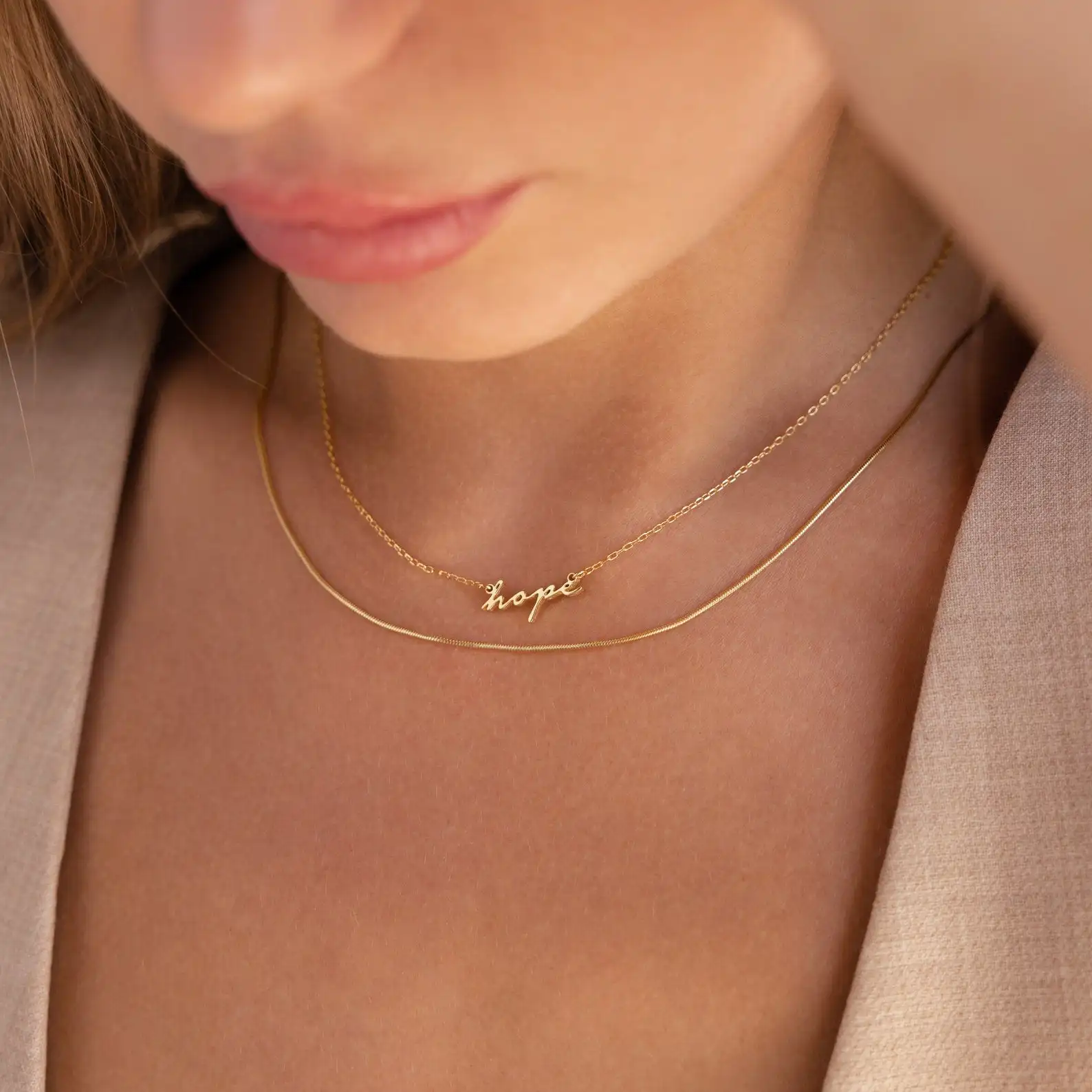 Minimalist Name Necklace Personalized Stainless Steel Name Necklace Gold Plated Nameplate Pendant Gift for Mom Christmas Gift