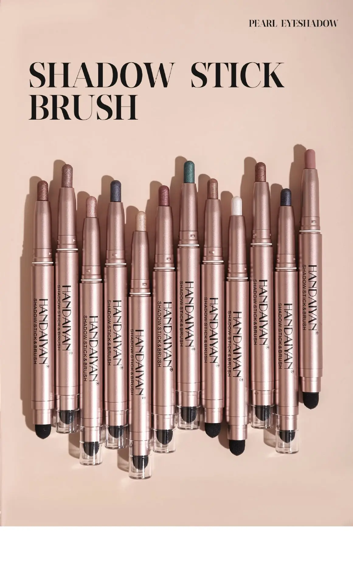 Wasserfester Lidschattenstift Metallic Schimmer Cream Pen Pinsel_voghion.com