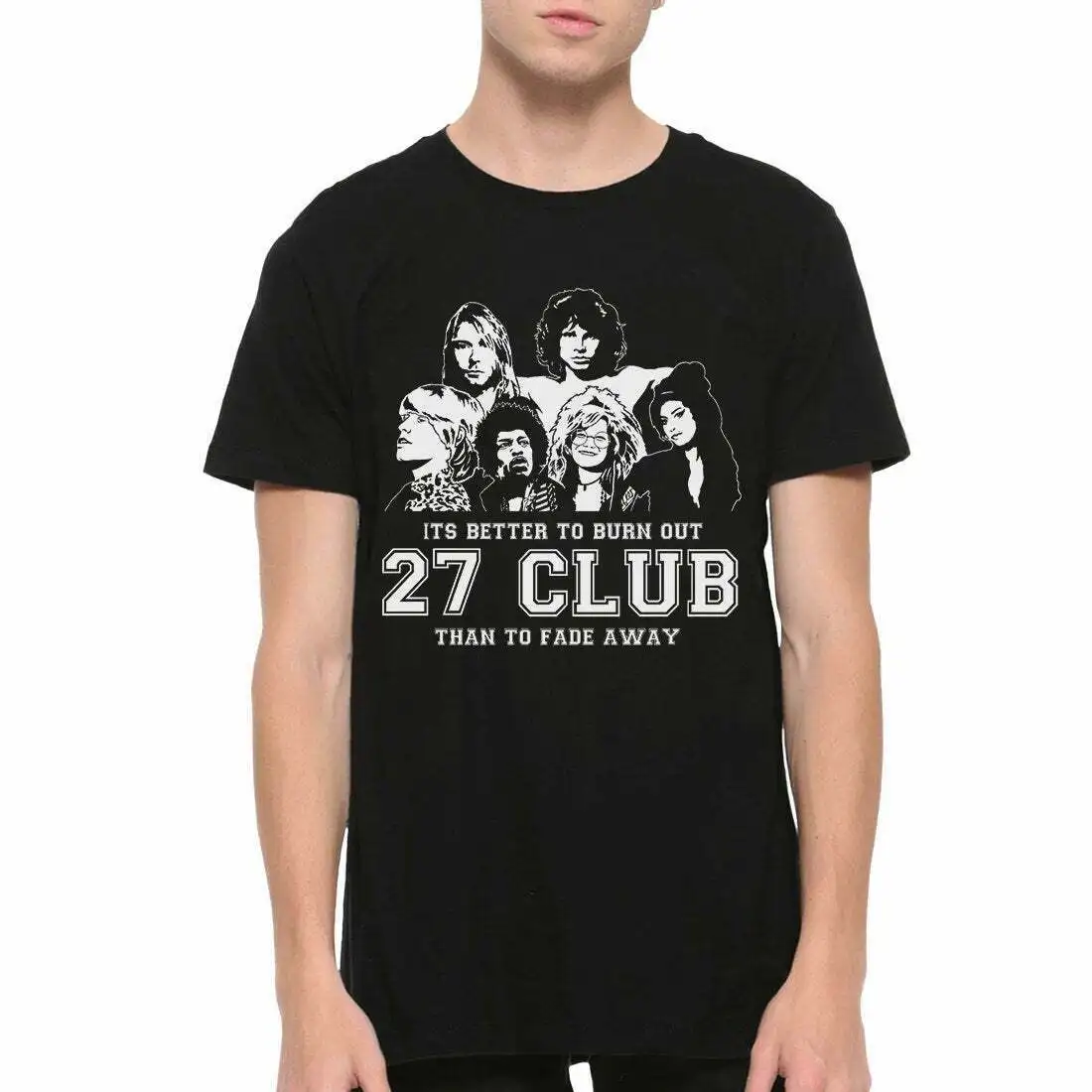 T-Shirt Club 27 Membri, Kurt Cobain Amy Winehouse Jim Morrison Tee Birthday...