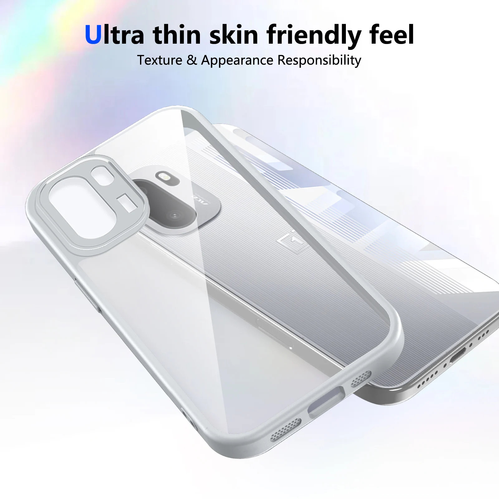 Enhanced Air Cushion Shockproof Silicone Bumper Clear Matte Back Phone Case