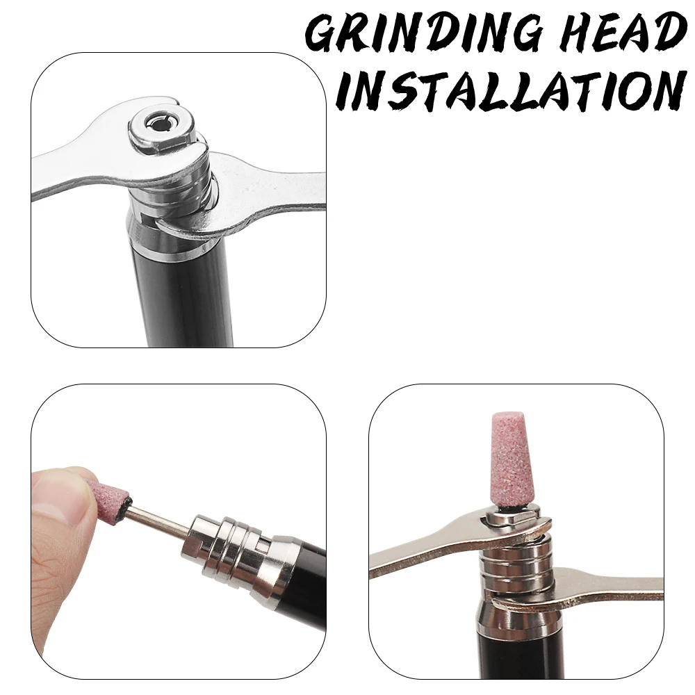 3mm Mini Hochgeschwindigkeits-Luftmikro-Schleifer Pneumatisches Gravierstift-Set 58000RPM Schmuck Holzschneiden Polieren Schleifwerkzeug – Detail 11