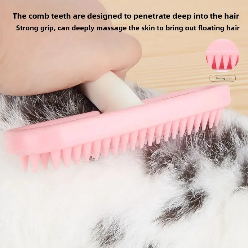 Rabbit Comb Silicone Small Pet Comb Cat Hair Comb Brush, Guinea Pig Hair Cleaning Beauty Care Tool Beauty Trimmer Pet Bath Comb 3