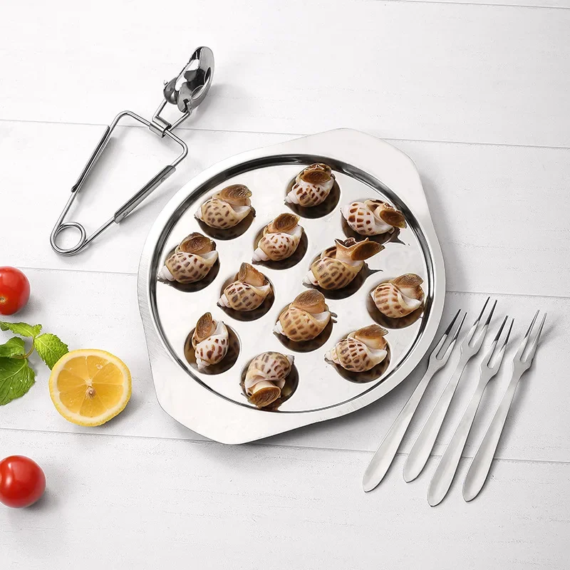 Stainless Steel Snail Grilled Snail Dish Tableware Conch Clip Fork Seafood Eating and Serving Tools