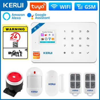 KERUI W181 système d'alarme sécurité maison WIFI GSM alarme Tuya détecteur de mouvement intelligent capteur de porte anti-cambriolage caméra IP travail Alexa Google 7