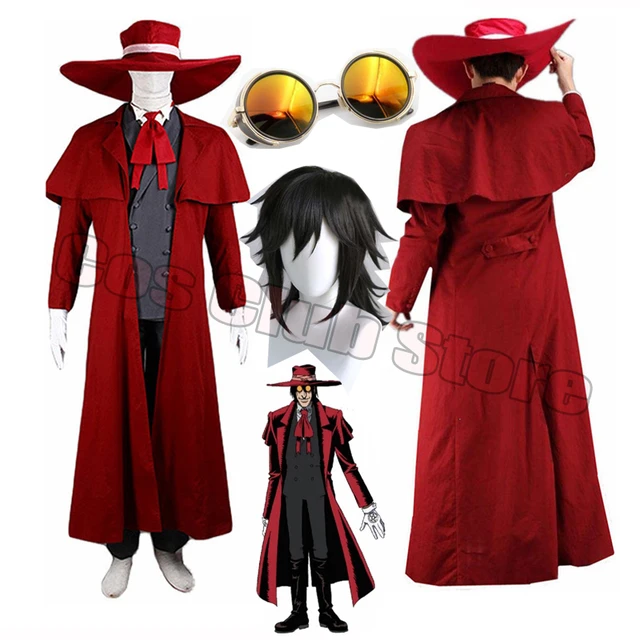 Animes Style New Vampire Hunter Cosplay Hellsing Alucard Costumes Cool Man  Suits Content Long Coat Best Outfits Glasses Wigs Cap - AliExpress