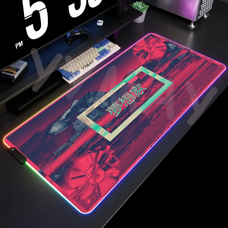 thumbnail image 1 of Alfombrilla de ratón RGB Neon City, alfombrillas de ratón grandes para juegos, alfombrillas de ratón luminosas, alfombrilla de ratón LED grande, alfombrilla de escritorio, alfombrillas de teclado retr, 1 of 5