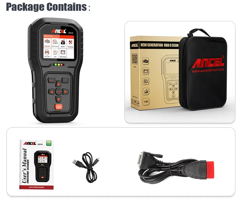 

Ancel AD510 OBD2 Scanner OBD 2 Automotive Auto Code Scanner Reader ODB2 Car Diagnostic Scanner