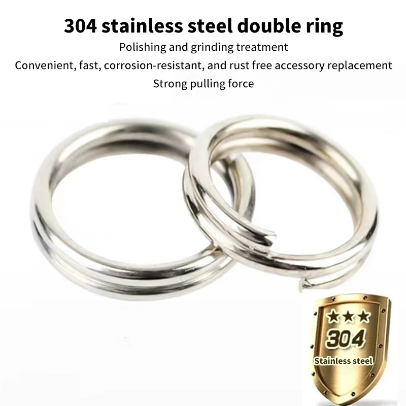 

50PCS Fishing Gear Double Ring O-Ring Stainless Steel Iron Plate Connecting Ring Micro Object Double Ring Tying Hook Lua Double