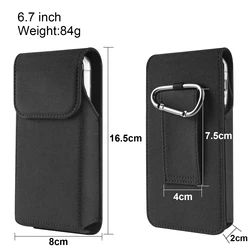 Durable Nylon Belt Clip Phone Case and Waist Bag Holster Cover (6.7 Inch)