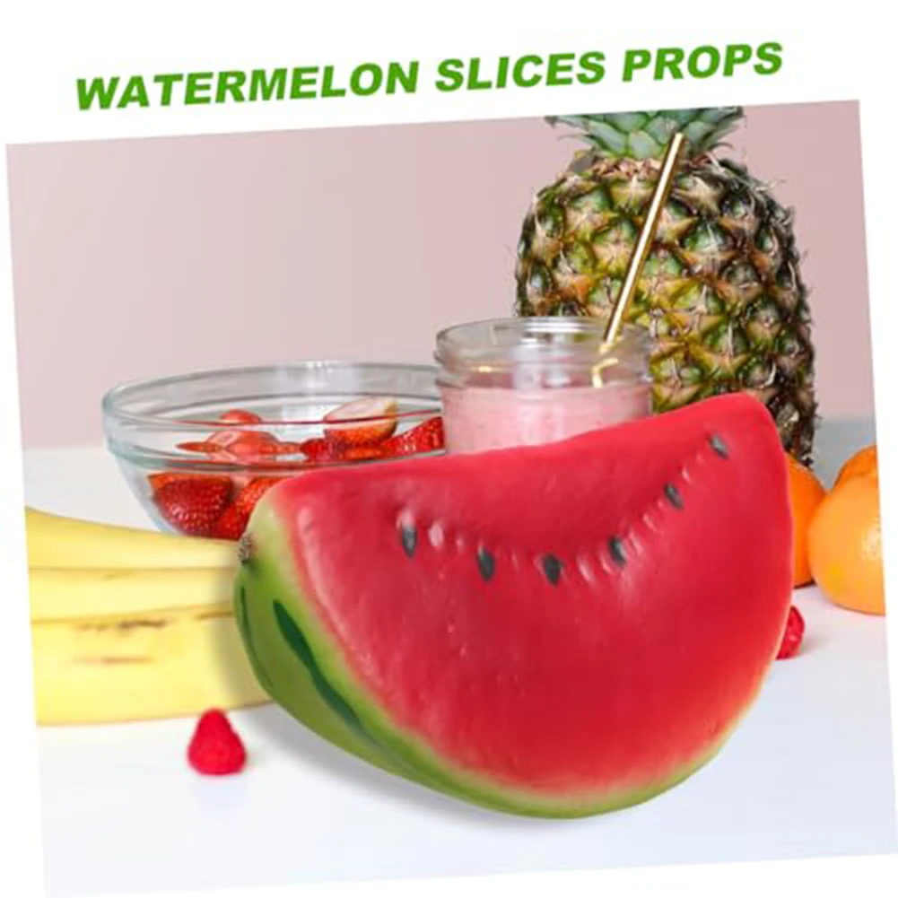 4pcs Artificial Watermelon Foam Fruit Slices Model Decoration Photography Props Home Window Display Decoration