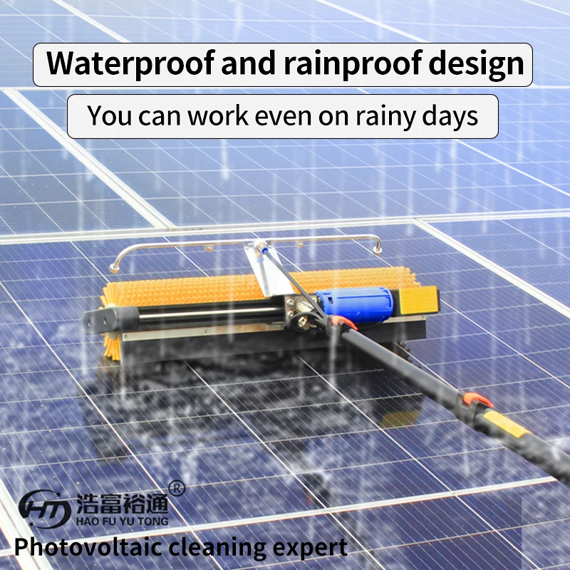 Solar Panel Cleaning Kit, Automatic Rotary Cleaning Brush, Dual Head Solar Panel / Roof Water Brush, Window Cleaner, Special Roof Water Brush With Adjustable Extension Rod,Dual-purpose-3.5M - View #12