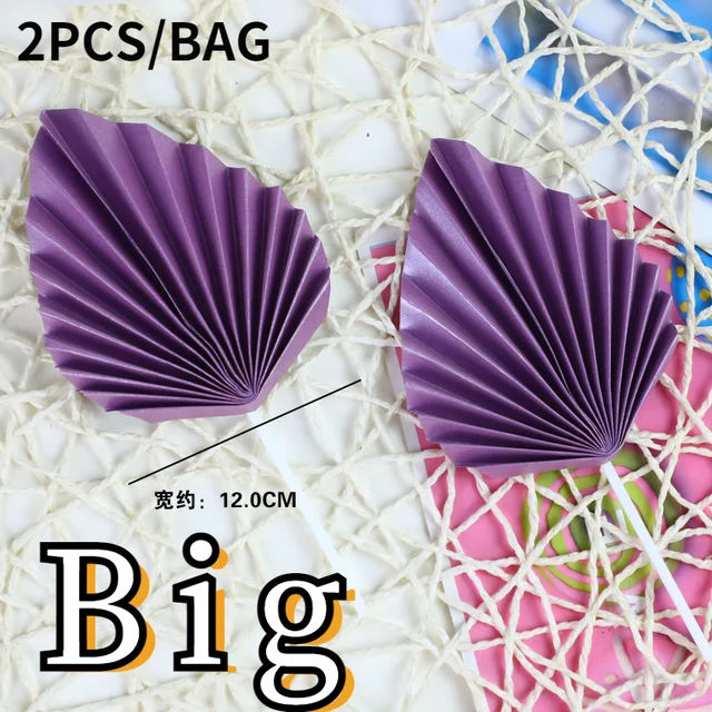 Palm Spear Cake Topper Happy Birthday Palm Leaf Decoration Cake Decorating Wedding Baking Dessert Table Party Favors BigPurple