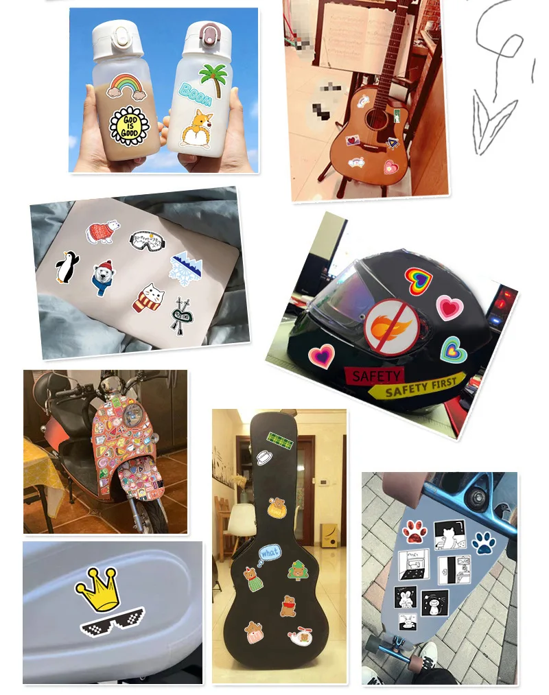 50pcs Creative Neon Video Game Cartoon Stickers Waterproof DIY Skateboard Phone Laptop Guitar Cool Graffiti Decals Packing - 6