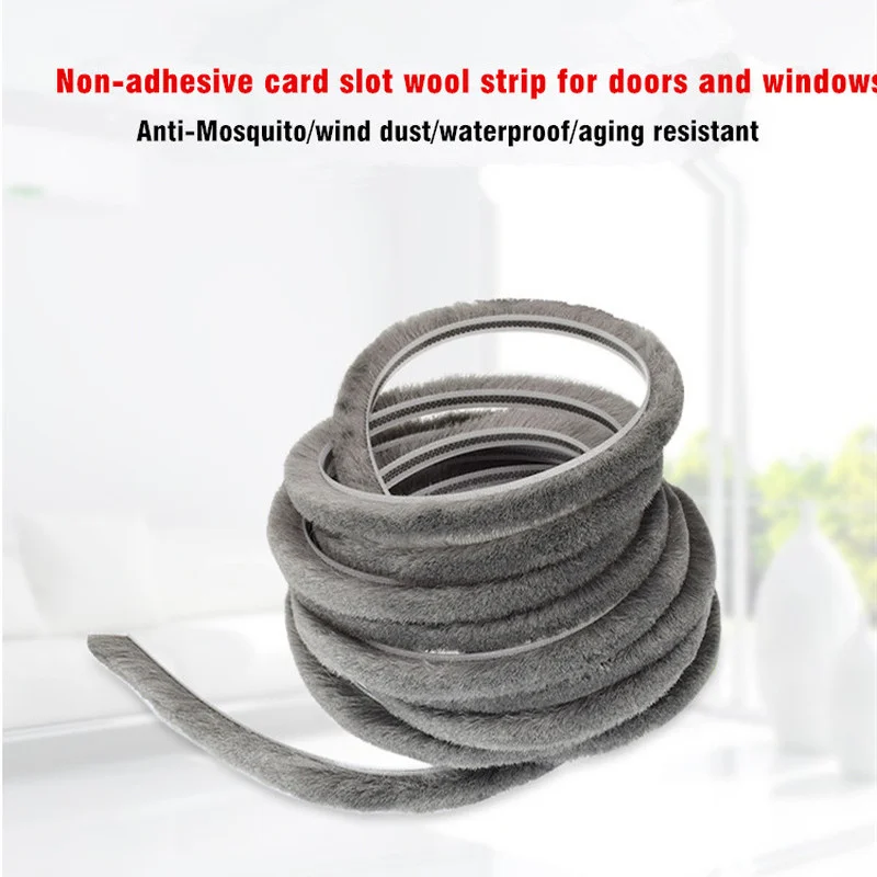 Door Window Sealing Strip Soundproof brush seal Card Slot Weather Stripping burlete puerta acoustique window gap foam filler 10M door seal strip,sealing strip tape,window seal strip,sealing tape,sealing strip,rubber seal strip,rubber door weatherstripping,door weatherstripping