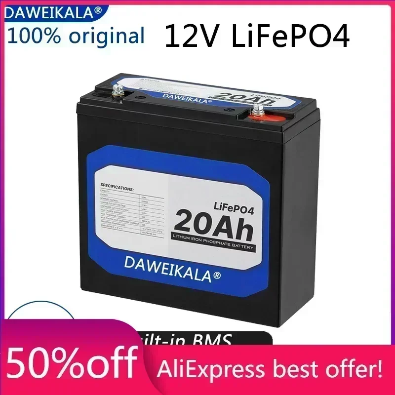 

New 12V 20Ah LiFePo4 Battery Lithium Iron Phosphate 12V 24V LiFePo4 Rechargeable Battery for Kid Scooters Boat Motor No Tax