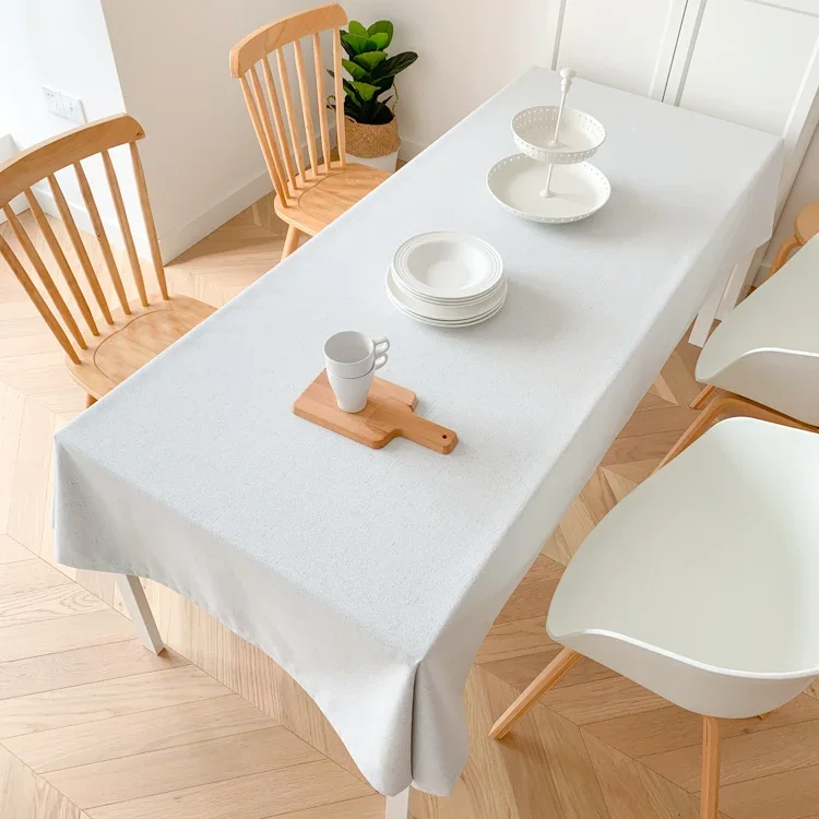 

Waterproof, oil resistant, and wash free cotton and linen dining table fabric, tea table, solid color linen