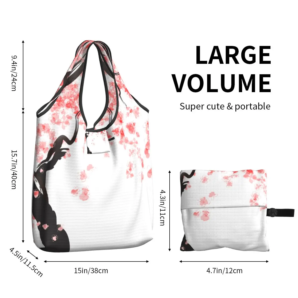 Red Japanese Cherry Blossom Tote Bag