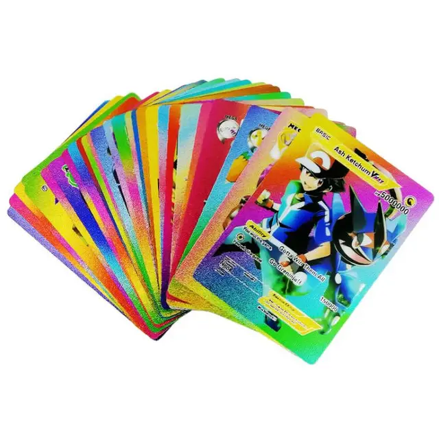 Carte Pokemon authentique en feuille d'or, carte noire, carte de jeu en or  Version anglaise, carte de Collection limitée, Rare en rupture d'impression  - AliExpress